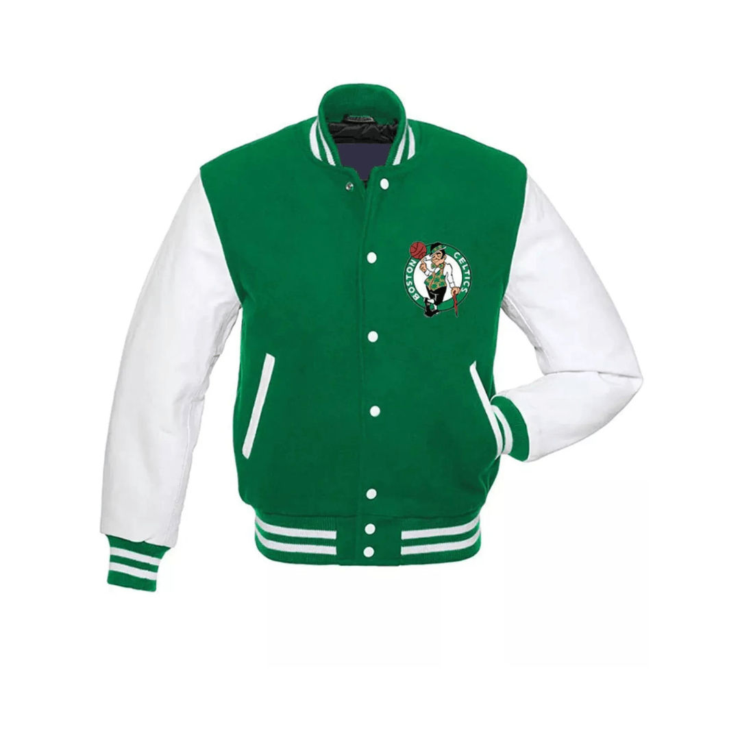 Boston Celtics Lettermen Varsity Bomber Jacket - Bull Armour