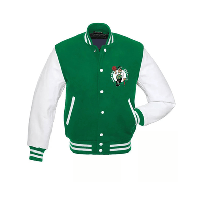 Boston Celtics Lettermen Varsity Bomber Jacket - Bull Armour