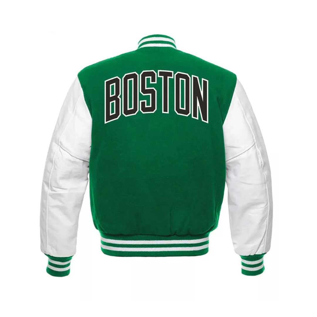 Boston Celtics Lettermen Varsity Bomber Jacket - Bull Armour