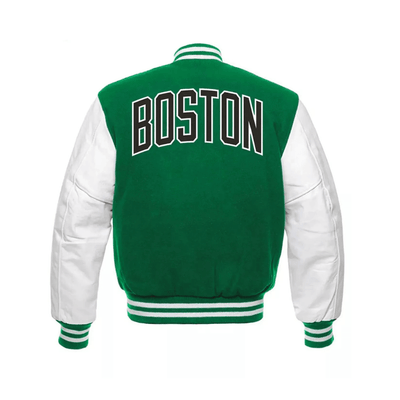 Boston Celtics Lettermen Varsity Bomber Jacket - Bull Armour