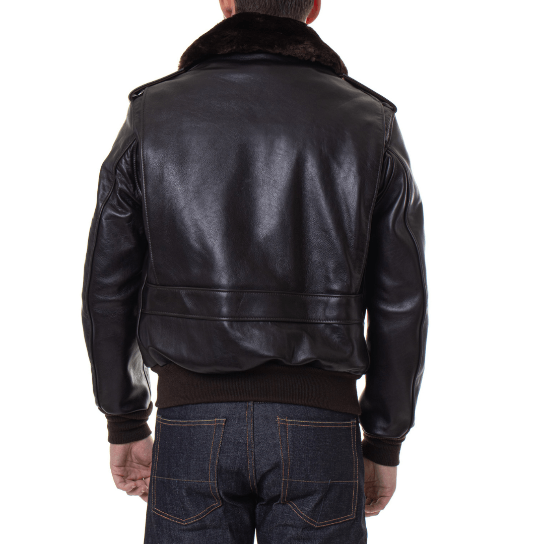 Men's USN G-1 Military Bomber Jacket | Navy Leather Jacket - Bull Armour