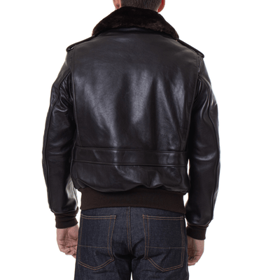 Men's USN G-1 Military Bomber Jacket | Navy Leather Jacket - Bull Armour