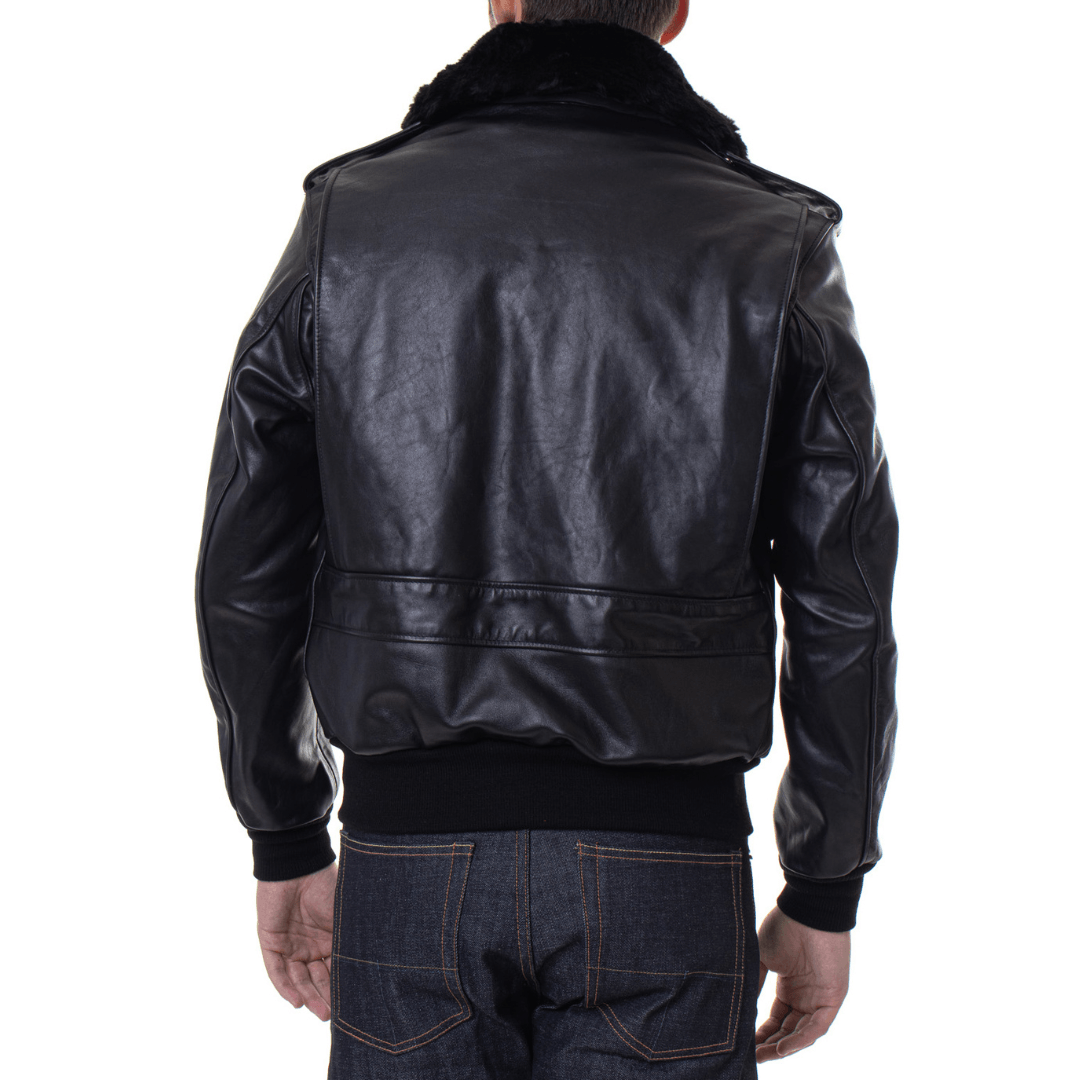 Men's USN G-1 Military Bomber Jacket | Navy Leather Jacket - Bull Armour