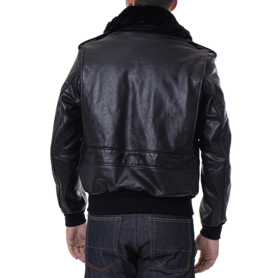 Men's USN G-1 Military Bomber Jacket | Navy Leather Jacket - Bull Armour