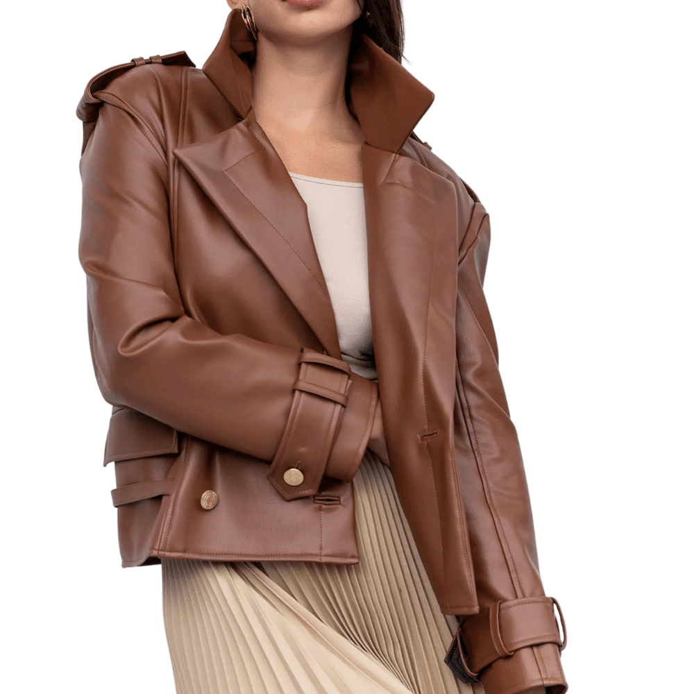 Women's Faux Leather Biker Jacket - York - Bull Armour