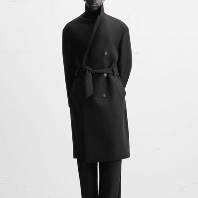 Men's Double Breasted Wool Trench Coat | Summer Trench Coat - Bull Armour