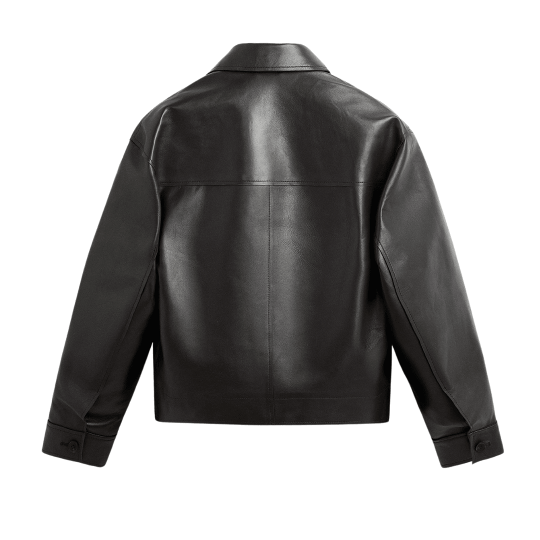 Men's Cropped Fit Sheep Leather Jacket | Distressed Biker Leather Jacket - Bull Armour