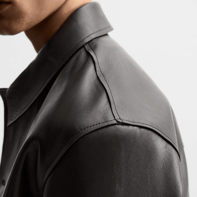 Men's Cropped Fit Sheep Leather Jacket | Distressed Biker Leather Jacket - Bull Armour