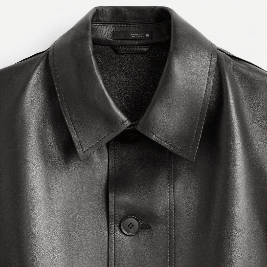 Men's Cropped Fit Sheep Leather Jacket | Distressed Biker Leather Jacket - Bull Armour