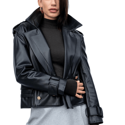 Women's Faux Leather Biker Jacket - York - Bull Armour