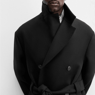 Men's Double Breasted Wool Trench Coat | Summer Trench Coat - Bull Armour
