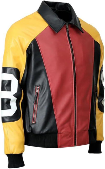 8 Ball Pool David Puddy Real Leather Bomber Jacket - Bull Armour