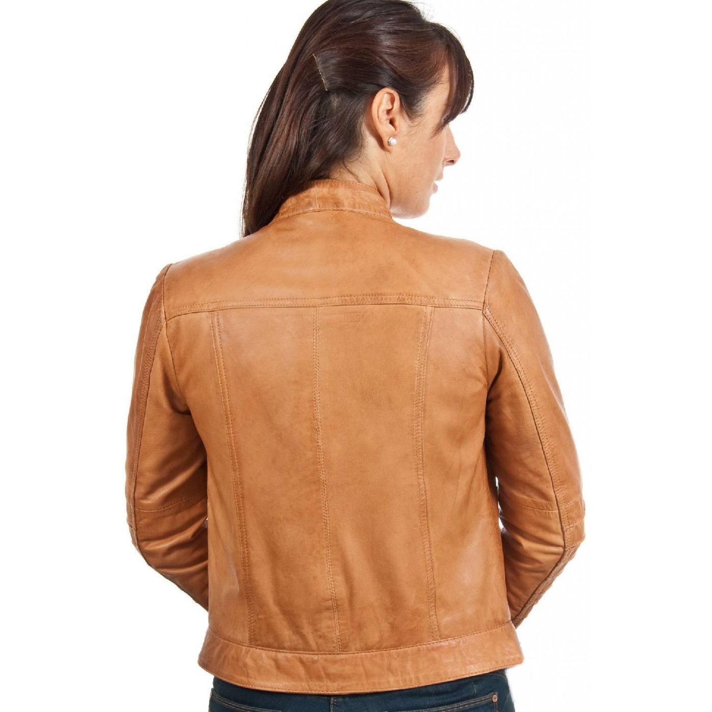 Women's Brown Vintage Biker leather Jacket - Bull Armour
