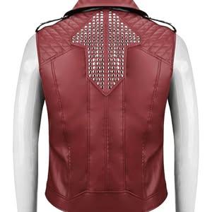 Chris Hems Worth Leather Quilted Vest - Blood