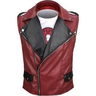 Chris Hems Worth Leather Quilted Vest - Blood