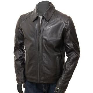 Men's Classic Black Biker Leather Jacket