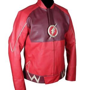 Flash Berry Allen Red Leather Jacket