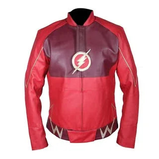 Flash Berry Allen Red Leather Jacket