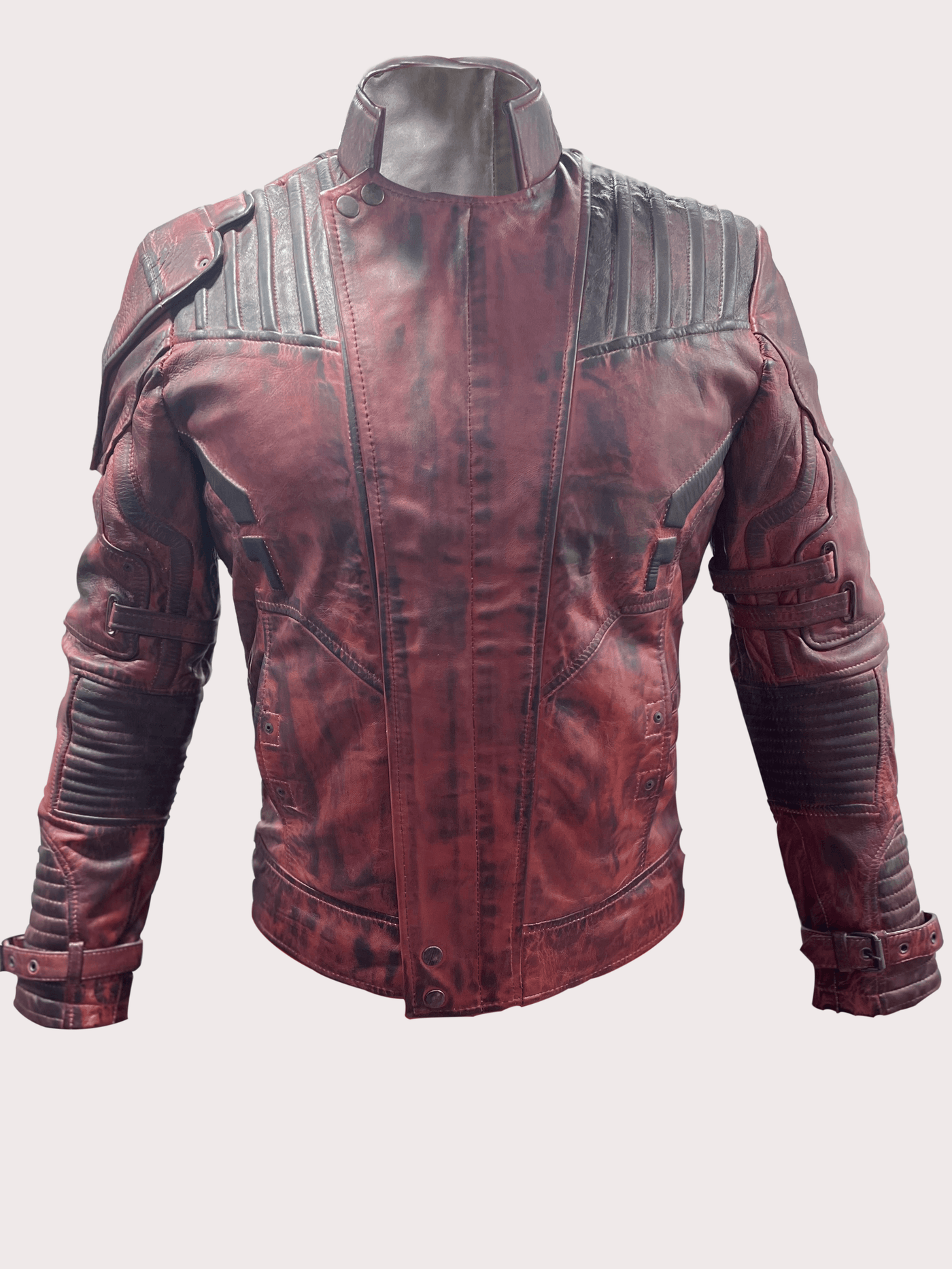 Gardian Of Galaxy Bomber Leather Jacket - Maroon - Bull Armour