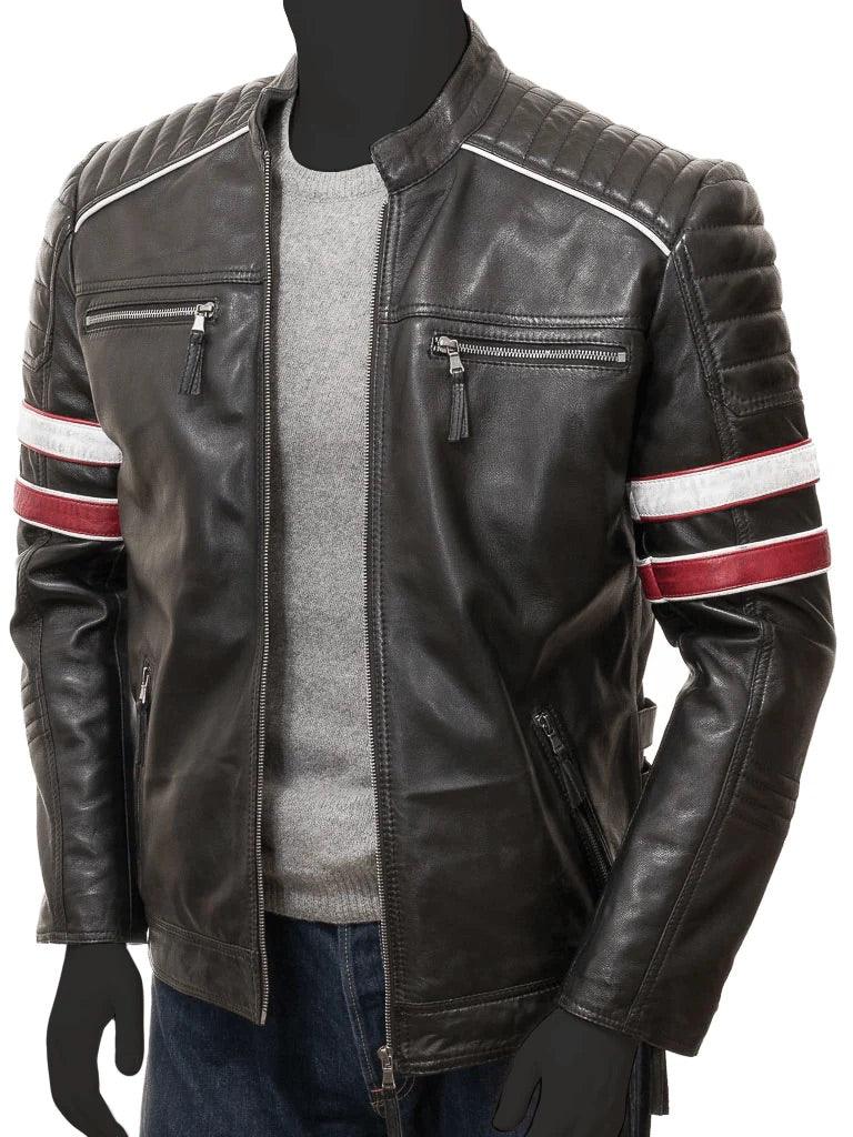 Men's Vintage Motorcycle Leather Jacket - Bull Armour