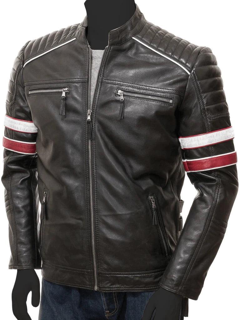 Men's Vintage Motorcycle Leather Jacket - Bull Armour