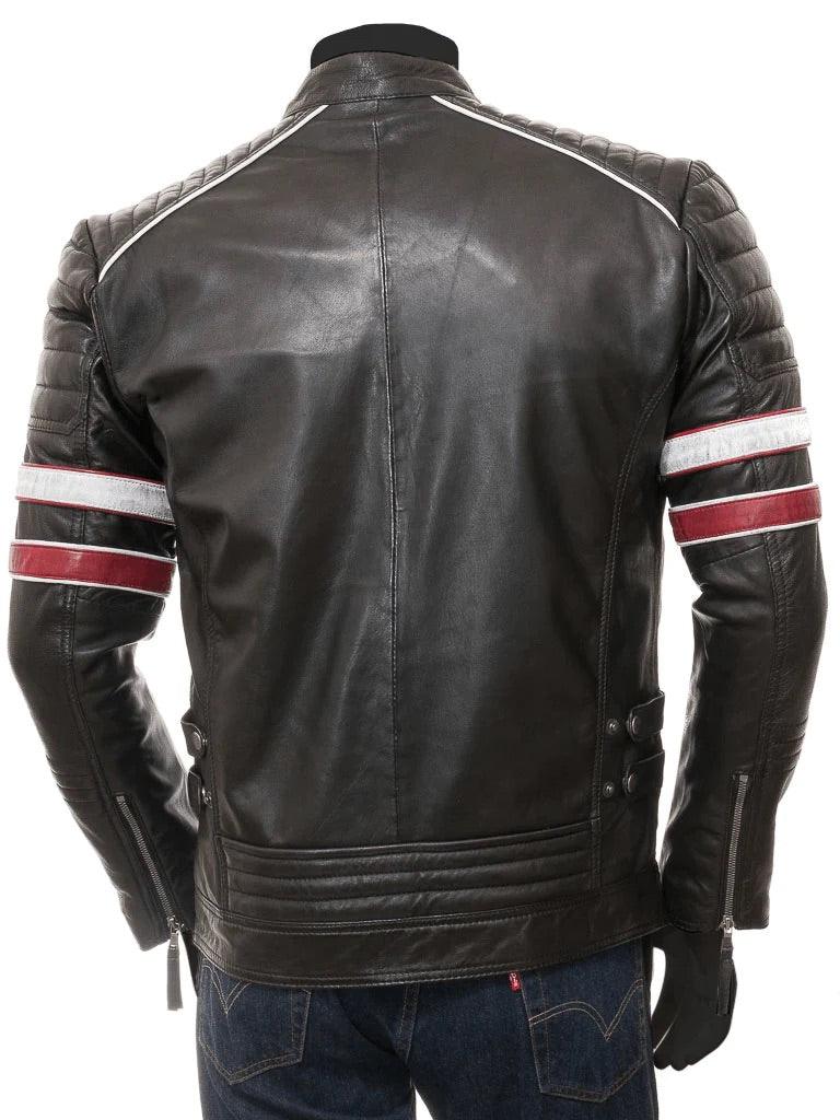 Men's Vintage Motorcycle Leather Jacket - Bull Armour