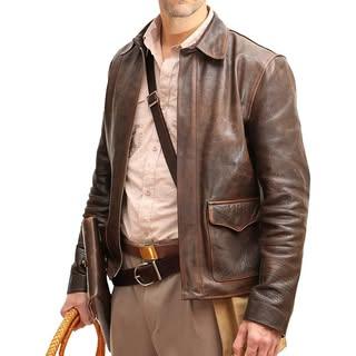 Indiana Jones Calf Skin Bomber Leather Jacket