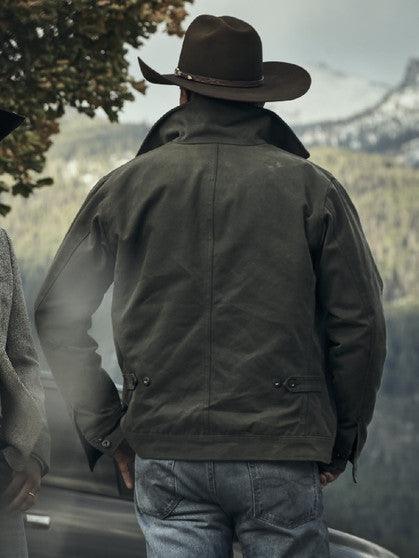 Men's TV Series John Dutton Yellowstone Cowboy Rip Wheeler Kevin Costner Black Cotton Jacket - Bull Armour