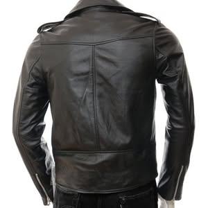 Men's Cross Zipper Black Biker Jacket