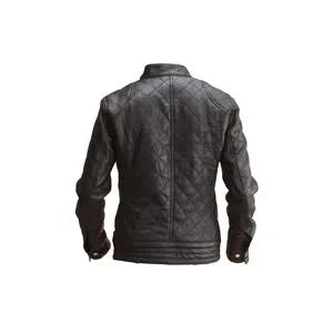 Men's Quilted Black Café Racer Jacket