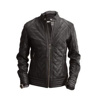 Men's Quilted Black Café Racer Jacket
