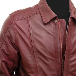 Men's Shirt Collar Leather Jacket