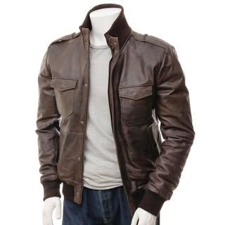 Men's Stand Collar Motorcycle Leather Jacket