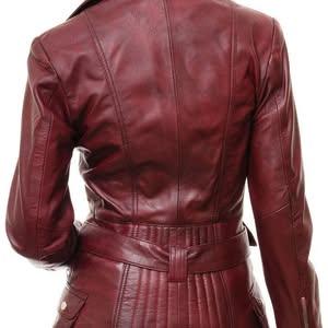 Women's Burgundy Motorcycle Leather Jacket