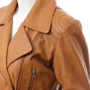 Women's Tan Motorcycle Leather Jacket