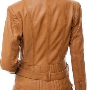Women's Tan Motorcycle Leather Jacket