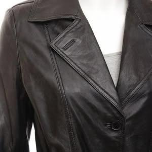 Women's Black Leather Coat | Luxuary Trench Coat For Women