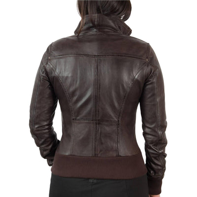 Women's Cafe Racer Leather Jacket - Bull Armour