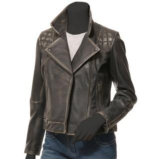 Women's Quilted Biker Leather Jacket