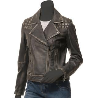 Women's Quilted Biker Leather Jacket