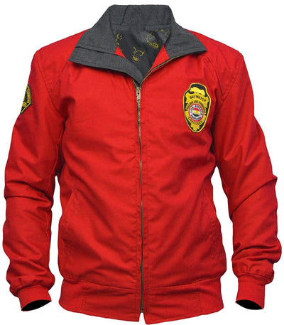 Baywatch David Hasselhoff Red Cotton Bomber Jacket - Bull Armour