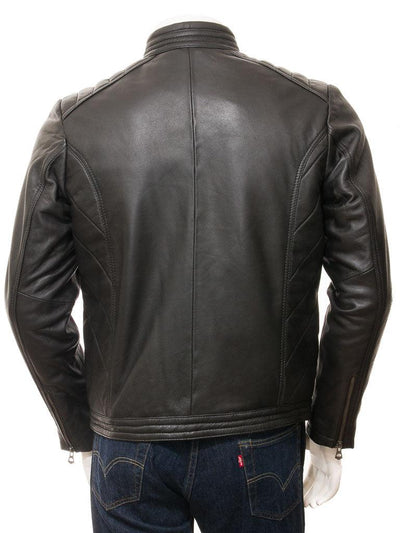 Men's Vintage Motorcycle Leather Jacket - Rubbed - Bull Armour