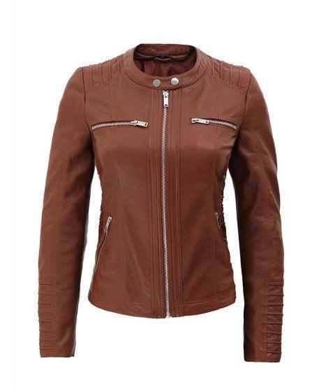 Women's Colorado Dark Brown Leather Jacket - Bull Armour