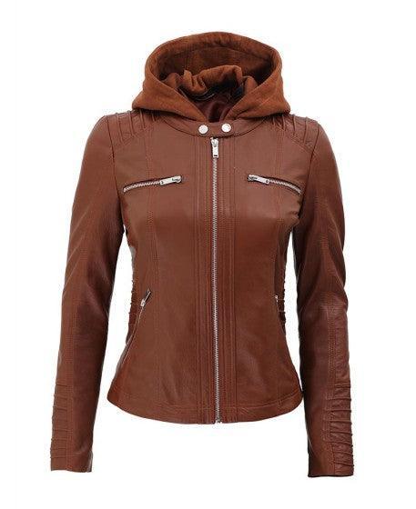 Women's Colorado Dark Brown Leather Jacket - Bull Armour