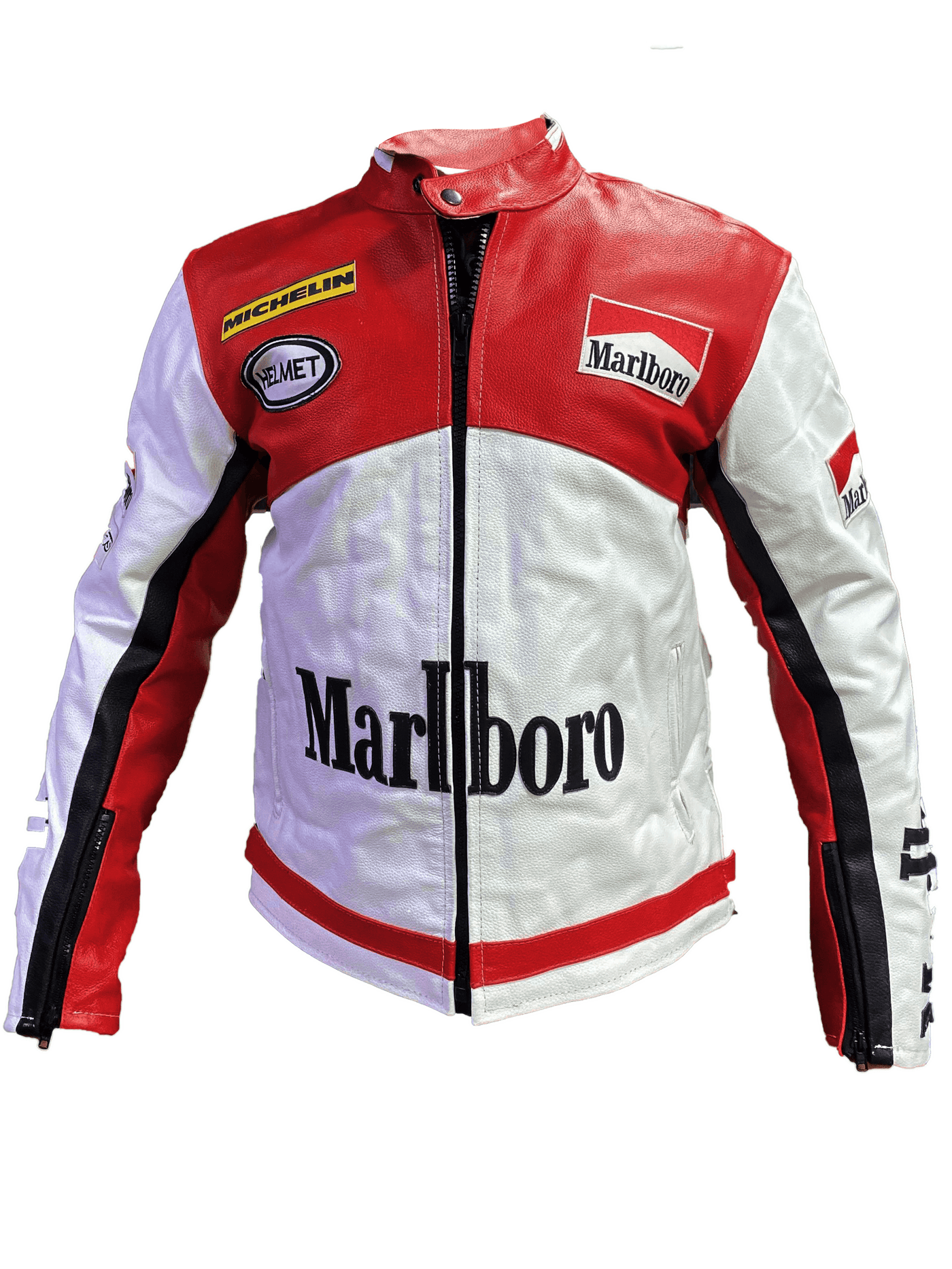 Men's Malboro Racer Leather Jacket - Bull Armour