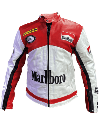 Men's Malboro Racer Leather Jacket - Bull Armour