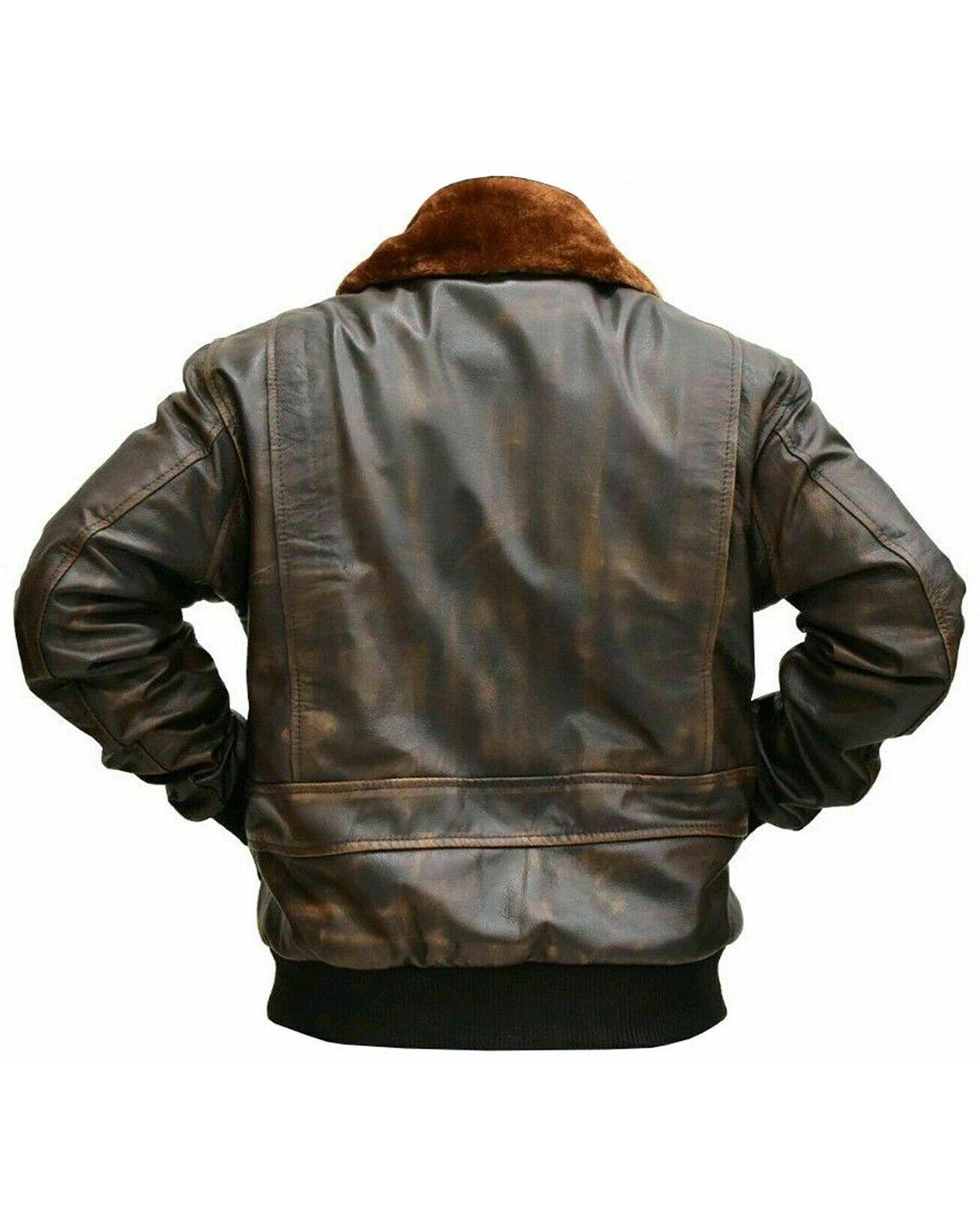 Men's Sherpa Rangers Leather Bomber Jacket - Bull Armour