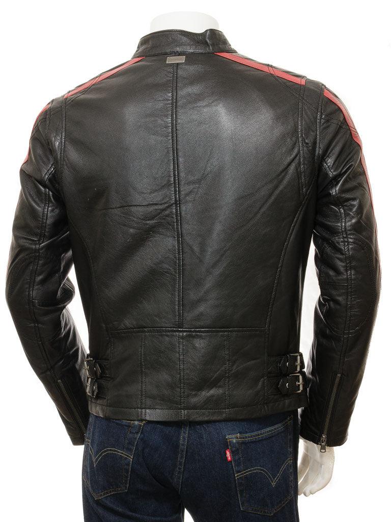 Men's Cafe Racer Leather Motorcycle Jacket - Bull Armour