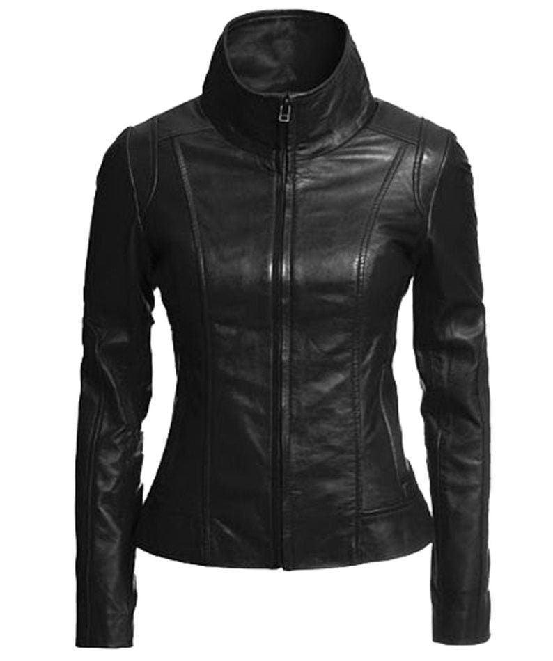 Women’s Retro Slim Smart Leather Jacket - Bull Armour